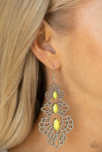 Load image into Gallery viewer, Paparazzi Flamboyant Frills - Yellow - Earrings