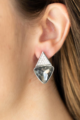 Paparazzi Risky Razzle - Silver - Earrings - Pre Order Now!