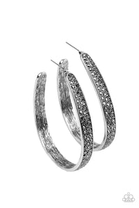 Paparazzi Bossy and Glossy - Silver - Hoop Earring