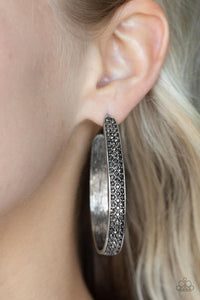Paparazzi Bossy and Glossy - Silver - Hoop Earring