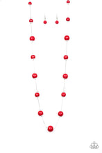Load image into Gallery viewer, Paparazzi 5th Avenue Frenzy - Red Beads - Silver Necklace and matching Earrings - $5 Jewelry With Ashley Swint