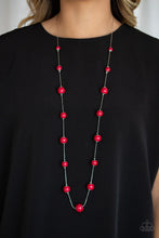 Load image into Gallery viewer, Paparazzi 5th Avenue Frenzy - Red Beads - Silver Necklace and matching Earrings - $5 Jewelry With Ashley Swint