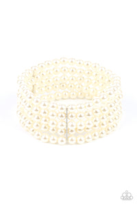 Paparazzi A Pearly Affair - White - Bracelet - $5 Jewelry with Ashley Swint