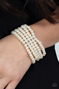 Paparazzi A Pearly Affair - White - Bracelet - $5 Jewelry with Ashley Swint