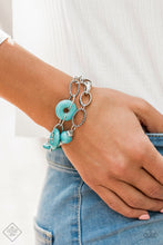 Load image into Gallery viewer, Paparazzi Absolutely Artisan - Blue Turquoise Stone - Silver Accents - Bracelet - Fashion Fix September 2019 - $5 Jewelry With Ashley Swint