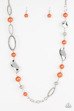 Load image into Gallery viewer, Paparazzi All About Me - Orange Pearls - Ornate Silver Beads - Necklace &amp; Earrings - $5 Jewelry with Ashley Swint