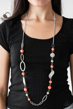 Load image into Gallery viewer, Paparazzi All About Me - Orange Pearls - Ornate Silver Beads - Necklace &amp; Earrings - $5 Jewelry with Ashley Swint