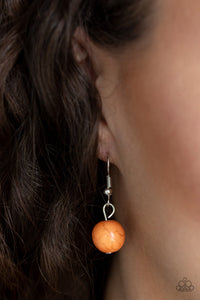 Paparazzi Artisan Artifact - Orange Stone Beads - Silver Rings - Hammered Necklace & Earrings - $5 Jewelry With Ashley Swint