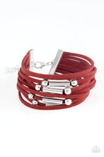 Load image into Gallery viewer, Paparazzi Back To BACKPACKER - Red - Suede - Adjustable Clasp - Bracelet - $5 Jewelry with Ashley Swint