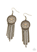 Load image into Gallery viewer, Paparazzi Blissfully Botanical - Brass - Topaz Rhinestones - Earrings - $5 Jewelry with Ashley Swint