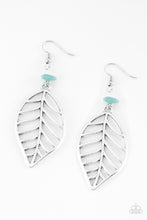 Load image into Gallery viewer, Paparazzi BOUGH Out - Blue Turquoise Pebble - Leaf Earrings - $5 Jewelry With Ashley Swint