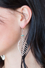 Load image into Gallery viewer, Paparazzi BOUGH Out - Blue Turquoise Pebble - Leaf Earrings - $5 Jewelry With Ashley Swint