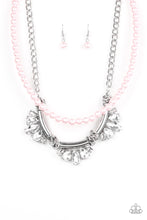 Load image into Gallery viewer, Paparazzi Bow Before The Queen - Pink Pearls Rhinestone Necklace - Life of the Party Exclusive July 2019 - $5 Jewelry with Ashley Swint