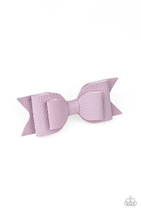 Paparazzi BOW Wow Wow - Purple - Lavender Leather - Hair Clip - $5 Jewelry with Ashley Swint