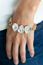 Load image into Gallery viewer, Paparazzi Bring Your Own Bling - Gold - White Teardrop Gems - Gold Chain Bracelet - $5 Jewelry with Ashley Swint