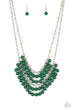 Load image into Gallery viewer, Paparazzi Bubbly Boardwalk - Green Beads - Silver Chains - Necklace &amp; Earrings - $5 Jewelry with Ashley Swint