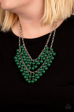 Load image into Gallery viewer, Paparazzi Bubbly Boardwalk - Green Beads - Silver Chains - Necklace &amp; Earrings - $5 Jewelry with Ashley Swint