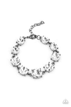Load image into Gallery viewer, Paparazzi Cant Believe My ICE - Black Gunmetal - White Rhinestones - Statement Bracelet - $5 Jewelry with Ashley Swint