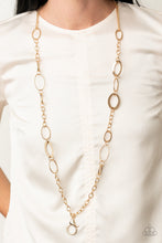 Load image into Gallery viewer, Paparazzi Casually Connected - Gold - LANYARD Necklace &amp; Earrings - $5 Jewelry with Ashley Swint