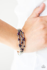 PRE-ORDER - Paparazzi Cosmic Candescence - Purple - Hinged Bracelet - $5 Jewelry with Ashley Swint