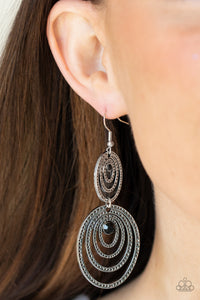 PRE-ORDER - Paparazzi Cosmic Twirl - Black - Earrings - $5 Jewelry with Ashley Swint