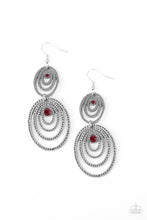 Load image into Gallery viewer, Paparazzi Cosmic Twirl - Red - Earrings - $5 Jewelry with Ashley Swint