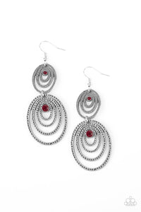Paparazzi Cosmic Twirl - Red - Earrings - $5 Jewelry with Ashley Swint