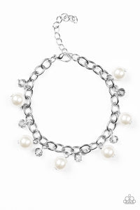 Paparazzi Country Club Chic - White Pearls - Silver Chain Bracelet - $5 Jewelry With Ashley Swint
