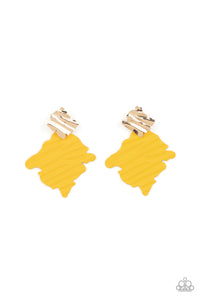 PRE-ORDER - Paparazzi Crimped Couture - Yellow - Earrings - $5 Jewelry with Ashley Swint