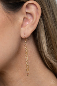 Paparazzi Cue The Fireworks - Gold - Necklace & Earrings - $5 Jewelry with Ashley Swint