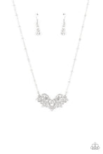 Load image into Gallery viewer, Paparazzi Deluxe Diadem - White - Necklace &amp; Earrings - $5 Jewelry with Ashley Swint