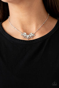 Paparazzi Deluxe Diadem - White - Necklace & Earrings - $5 Jewelry with Ashley Swint