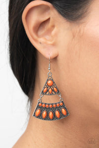 PRE-ORDER - Paparazzi Desert Fiesta - Orange - Earrings - $5 Jewelry with Ashley Swint