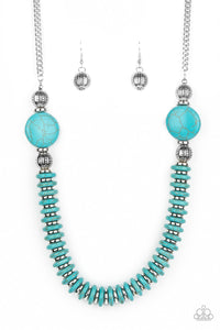 PRE-ORDER - Paparazzi Desert Revival - Blue Turquoise Stone - Necklace & Earrings - $5 Jewelry with Ashley Swint