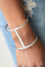 Load image into Gallery viewer, Paparazzi Diamond Deity - White Rhinestones - Silver Cuff Bracelet - $5 Jewelry With Ashley Swint