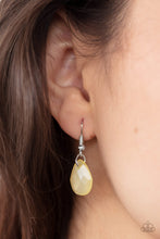 Load image into Gallery viewer, Paparazzi Eden Dew - Yellow - Teardrop Beads - Silver Necklace &amp; Earrings - $5 Jewelry with Ashley Swint