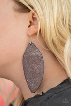 Load image into Gallery viewer, Paparazzi Eden Radiance - Multi - OIL SPILL IRIDESCENCE Leather Leaf - Earrings - $5 Jewelry with Ashley Swint