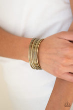 Load image into Gallery viewer, Paparazzi Endlessly Empress - Brass - Stacked Bangles - Cuff Bracelet - $5 Jewelry with Ashley Swint