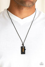 Load image into Gallery viewer, Paparazzi Explorer Edge - Black - Leather - Urban Necklace - $5 Jewelry with Ashley Swint