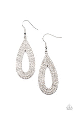 Load image into Gallery viewer, Paparazzi Exquisite Exaggeration - White - Earrings - $5 Jewelry with Ashley Swint