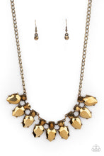 Load image into Gallery viewer, PRE-ORDER - Paparazzi Extra Enticing - Brass - Necklace &amp; Earrings - $5 Jewelry with Ashley Swint