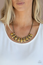 Load image into Gallery viewer, PRE-ORDER - Paparazzi Extra Enticing - Brass - Necklace &amp; Earrings - $5 Jewelry with Ashley Swint