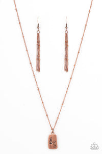 Paparazzi Faith Over Fear - Copper - Necklace & Earrings - $5 Jewelry with Ashley Swint