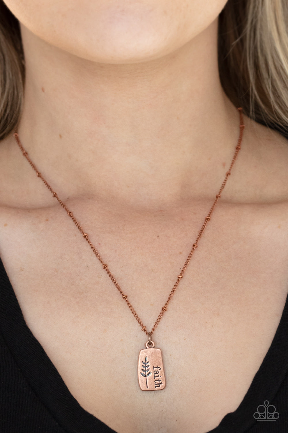 Paparazzi Faith Over Fear - Copper - Necklace & Earrings - $5 Jewelry with Ashley Swint
