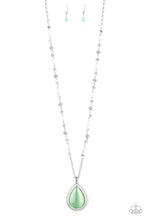 Load image into Gallery viewer, Paparazzi Fashion Flaunt - Green - Cat&#39;s Eye Moonstone - Necklace &amp; Earrings - Life of the Party Exclusive July 2020 - $5 Jewelry with Ashley Swint