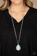 Load image into Gallery viewer, Paparazzi Fashion Flaunt - Green - Cat&#39;s Eye Moonstone - Necklace &amp; Earrings - Life of the Party Exclusive July 2020 - $5 Jewelry with Ashley Swint