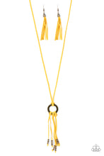 Load image into Gallery viewer, Paparazzi Feel at HOMESPUN - Yellow - Necklace &amp; Earrings - $5 Jewelry with Ashley Swint