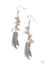 Load image into Gallery viewer, Paparazzi Find Your Flock - Brown - Silver Feather Charms - Earrings - $5 Jewelry with Ashley Swint