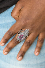 Load image into Gallery viewer, Paparazzi Formal Floral - Pink - Rhinestones Flower - Whimsical Finish - Ring - $5 Jewelry with Ashley Swint