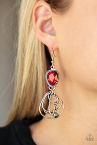 Paparazzi Galactic Drama - Red - Earrings - $5 Jewelry with Ashley Swint